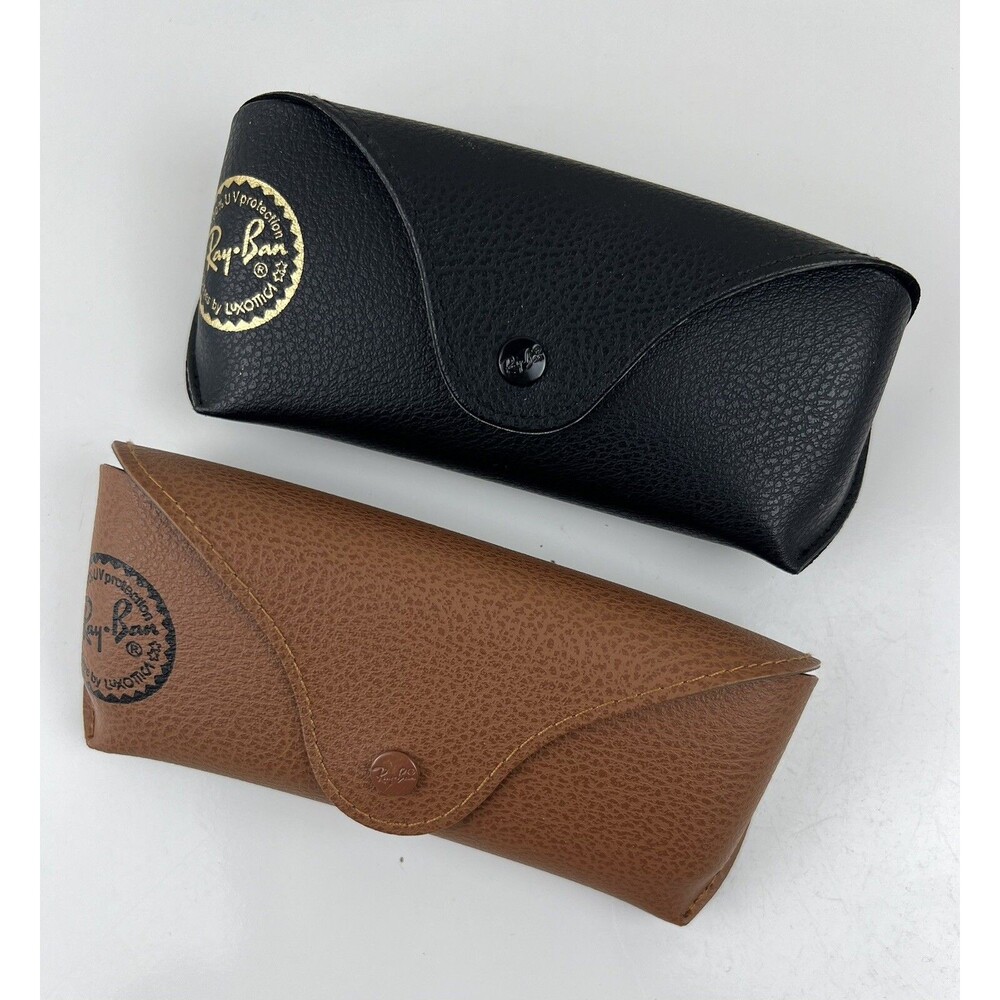 2 Authentic Luxottica Ray Ban Pebbled Eyeglass Sunglasses Glasses Snap Cases
